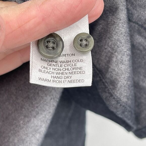 UNTUCKit Gray Slim Fit Long Sleeve Cotton Flannel Button Up Shirt Large - Picture 4 of 6